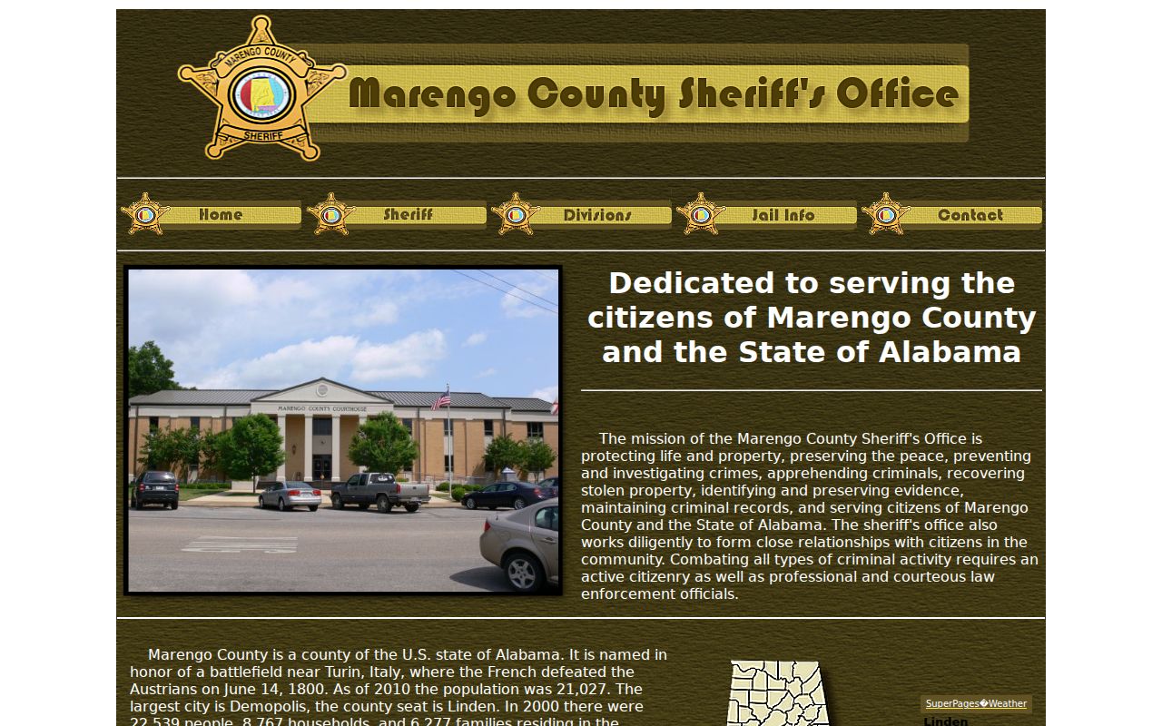 Marengo County sheriff criminal and jail records homepage